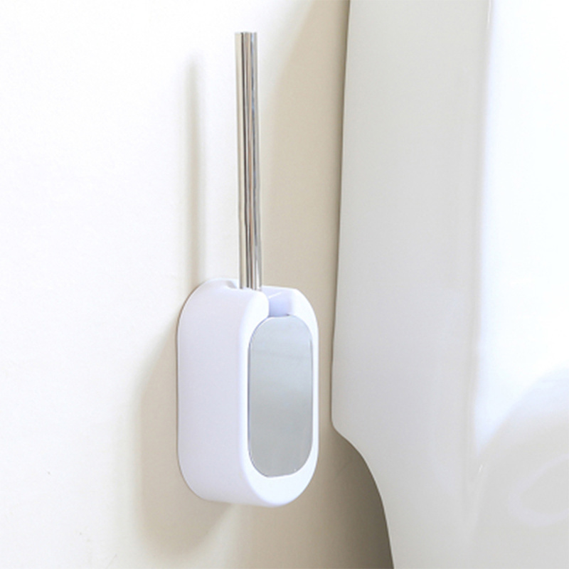Brosse de toilette de ménage fixée au mur sans clou Durable a placé la brosse de toilette de brosse de toilette d'acier inoxydable de maison d'hôtel avec le support