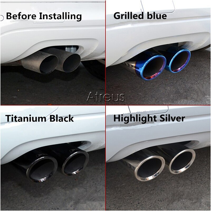For VW Tiguan Car Exhaust Tip Muffler Pipe Cover 2pcs For Volkswagen Tiguan Accessories