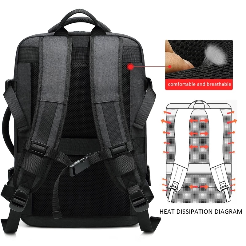 Travel Backpack Men Expandable 12cm Multifunctional Bag Laptop Backpacks Male Mochila Fit 15.6 Inch