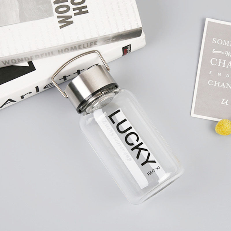 Szklane butelki na wodę o dużej pojemności przenośny szczelny kubek na wolnym powietrzu Sporty kemping piknik rowerowa wycieczka rowerowa butelka robić picia: 600ml