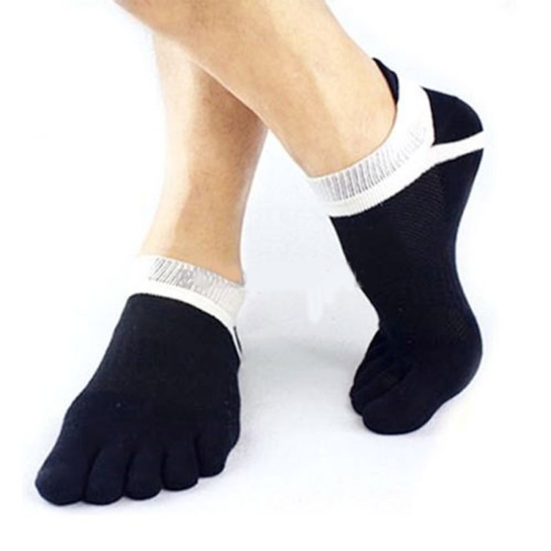 1 pairfive bomuldssokker jogging bomuldstå rene farver bomuldssokker voksne finger åndbar fem tå strømper rene strømper: B