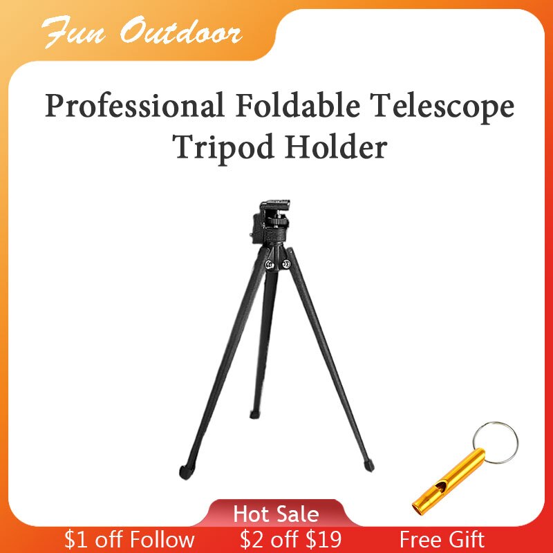 Foldable Telescope Tripod Holder 360 Degree Whirling Head Tripod Stabilizer Metal Camera Tripod