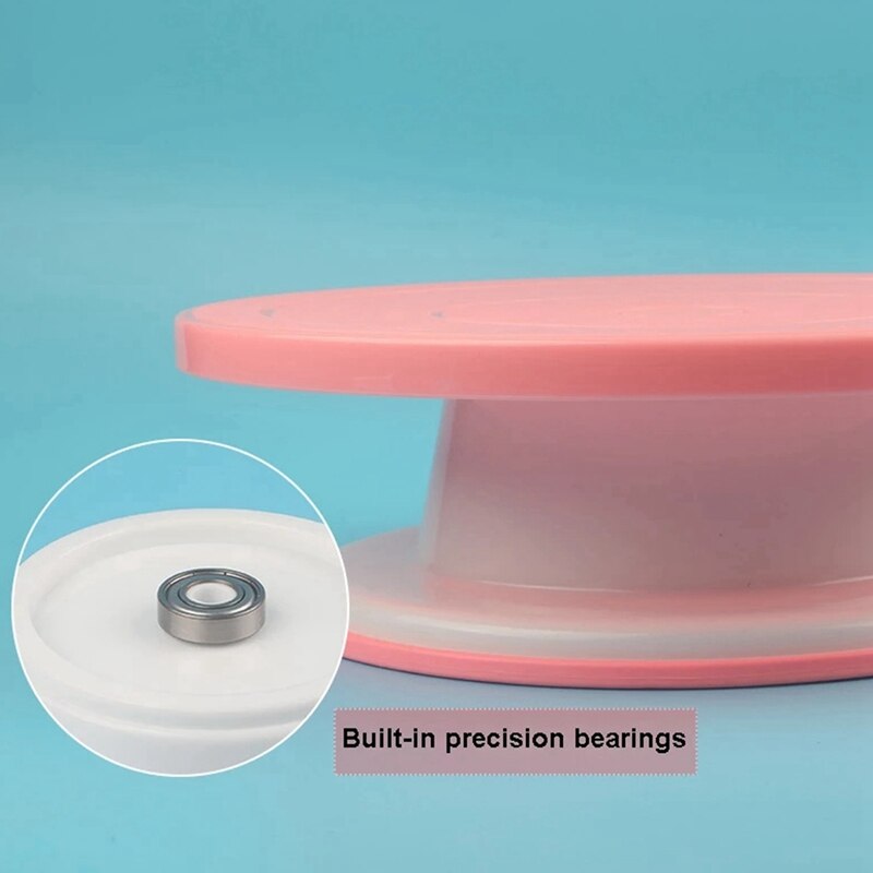 Plastic Rotating Plate Cake Built-in Bearing Revolving Spinning Round Cake Stand Cupcake Rotary Table Turntable Tools