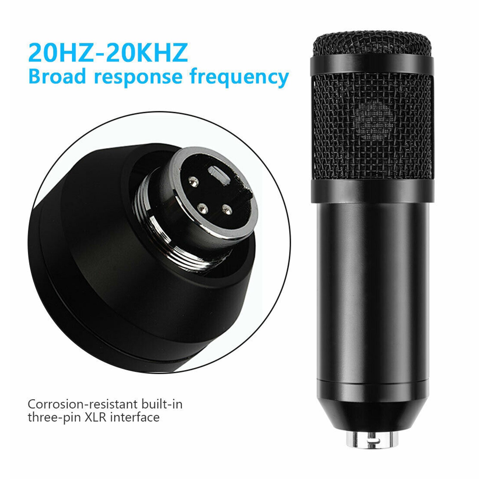 1 Set Condenser Microphone Kit Computer Cardioid Mic with Tripod for Podcast