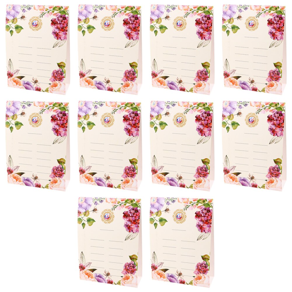 10pcs Table Cards Flower Printing Name Cards Place Cards Wedding Party: Assorted Color 4
