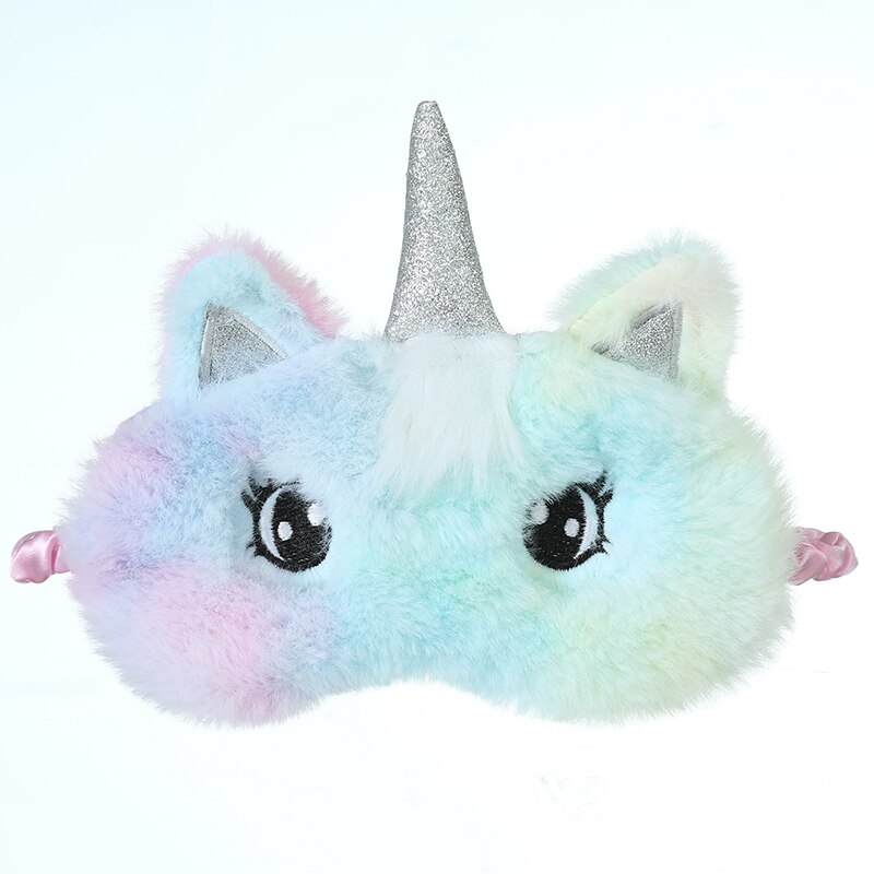 Cartoon Kids Unicorn Cute Student Girls Sleep Rest Eye Mask Portable Shade Cover Travel Relax Blindfolds Eyepatch: Colorful eye