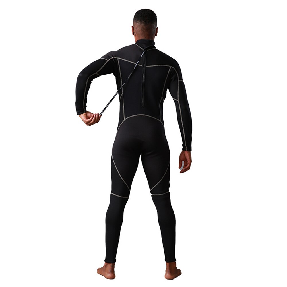 Wetsuits 3Mm Neopreen Full Scuba Duikpakken Surfen Zwemmen Lange Mouwen Warm Houden Terug Zip Een Stuk Set Koud-Proof Badpak
