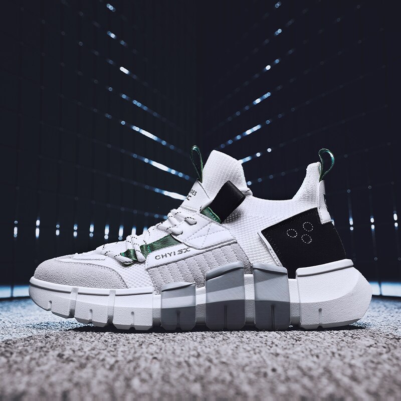 Mænd fritidssko lette åndbare sneakers trend udendørs snøresko behagelige gummi joker simple sneakers