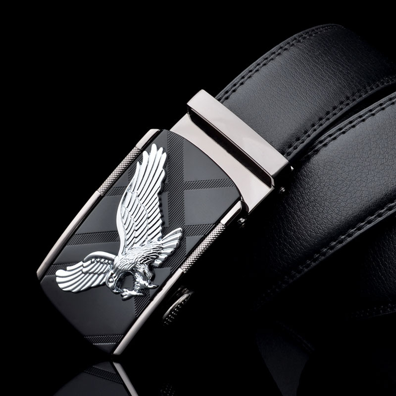 belts for Men Eagle Metal Automatic Buckle Split Leather Waist belt for luxury cowhide men's belt Novelty 3.5cm