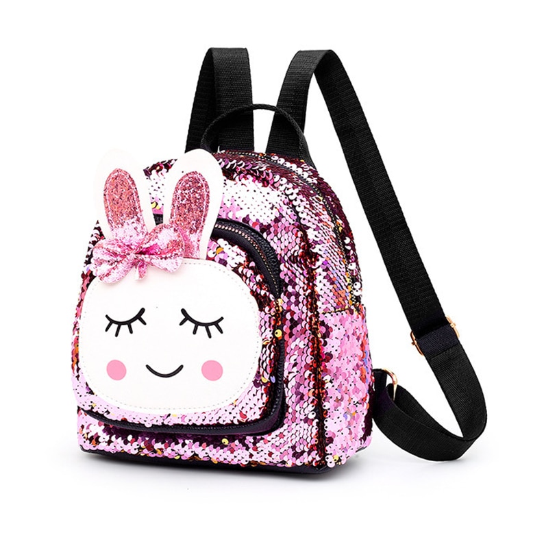 Toddler Children Girls Cute Cartoon Backpack Schoolbag Sequin Bling Rucksack School Bookbag Daypack