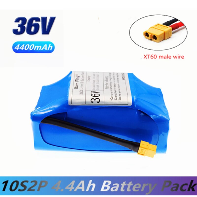 Electric scooter 18650 lithium Battery pack 36v 10s2p 4.4Ah 4400mAh Rechargeable scooters Hoverboard Batteries built-in 20A BMS