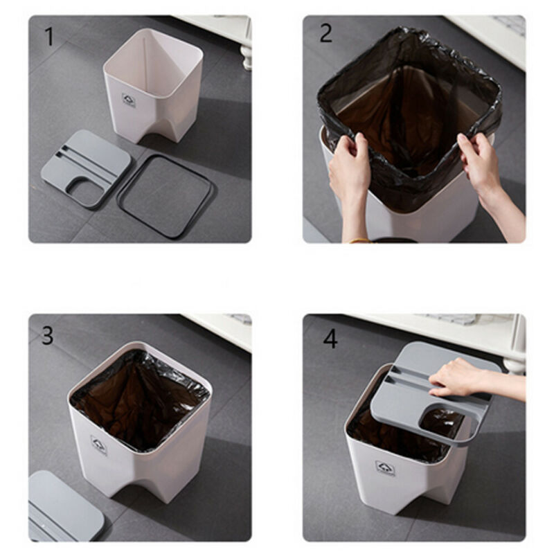 Modern Kitchen Trash Can Trash Bin Recycling Bin Household Dry And Wet Separation Waste Bin Bathroom Kitchen trash can