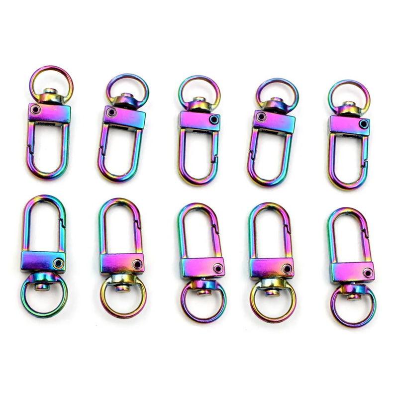 10pcs Carabiner Metal Lobster Clasp Hooks Gold Silver DIY Bag Luggage Accessories DIY Jewelry Finding Making Supplies Keychain: Chocolate
