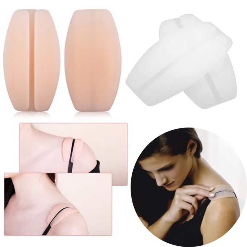 1 Paar Zachte Siliconen Half-Transparante Anti-Slip Schouder Pads 2 Stks/partij Lady Relief Pijn Bra Strap kussens Geen-Slip Houder