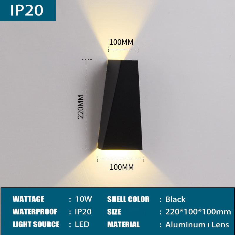 IP65 Waterdichte Led Wandlamp Outdoor Aluminium 6W 10W Wandlampen Veranda Tuin Hek Indoor Moderne Nordic Blaker lampen 85-265V: Light Grey / Rood