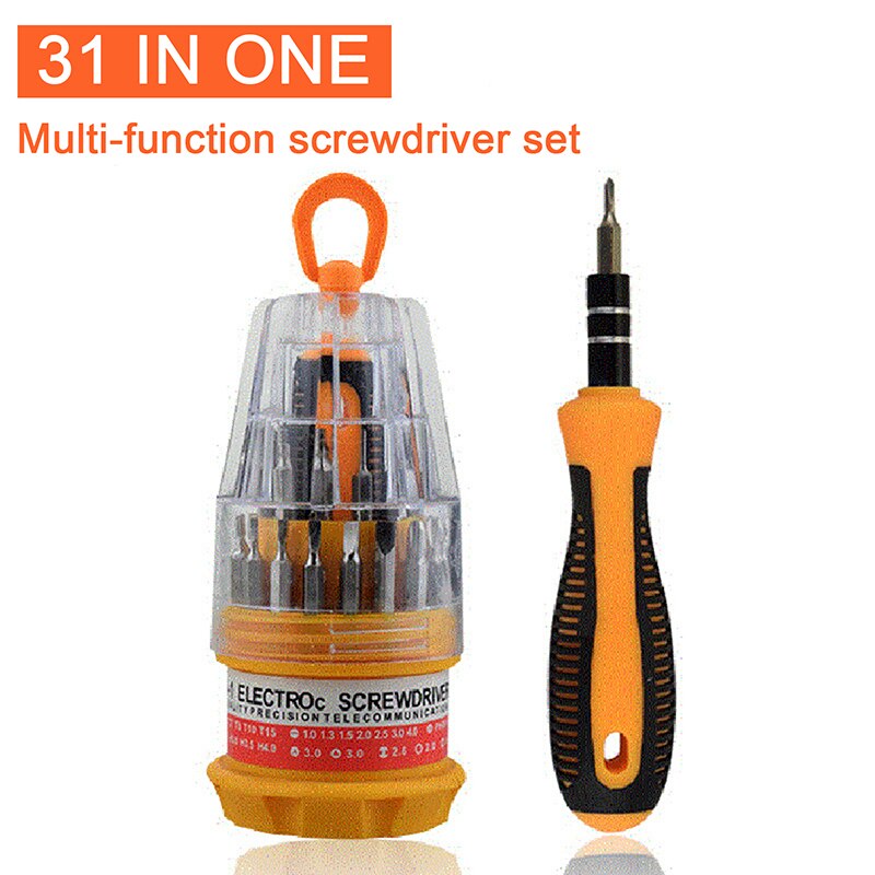 Hand Tool 31Pcs Screwdriver Kit Small Mini Combination Universal Set Dismountable Antiskid Handle Multifunction Repair Tools: Default Title
