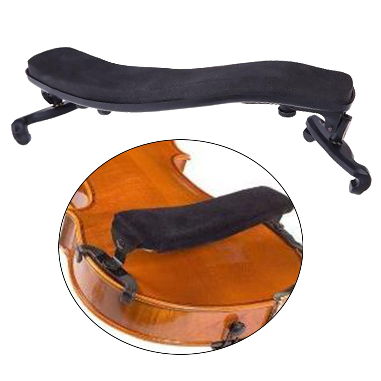 Violin Shoulder Rest with Foam Pad Fits for 1/2 4/4 Size Violin, Easy to Install