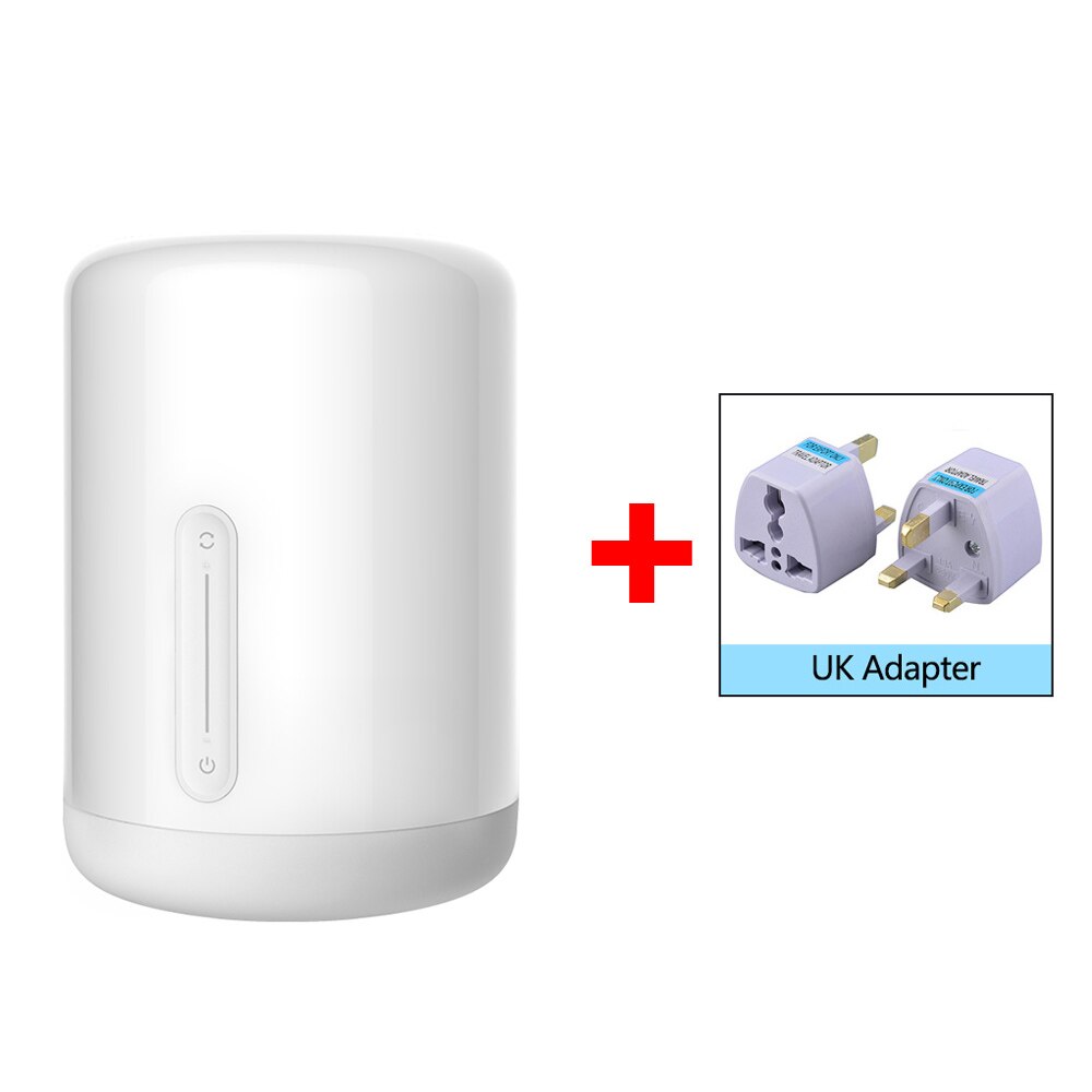 Xiaomi – lampe de chevet d'intérieur intelligente, 2 lumières LED WiFi/Bluetooth, veilleuse, fonctionne avec Apple HomeKit, commande vocale Multiple: lamp2 add UK adpater