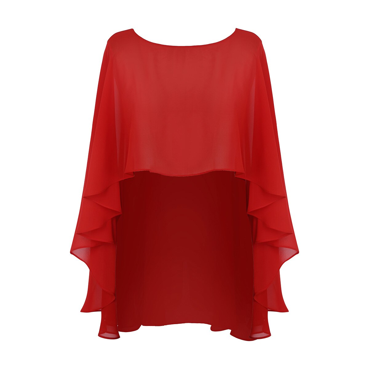 brude vestido de festa kvinners myke lette chiffong hødu sjal wraps skuldertrekning chiffong kveld bryllup kappe bolero dekke opp: Rød