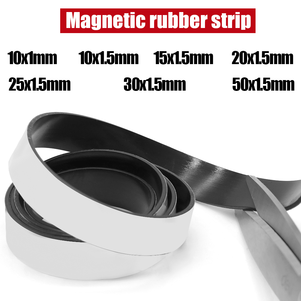 1 Meter selbstklebendes Magnetband, Gummi-Magnetband, starke flexibel Magnete, Streifen für Kühlschrank, Fotoposter, 39,37 Zoll