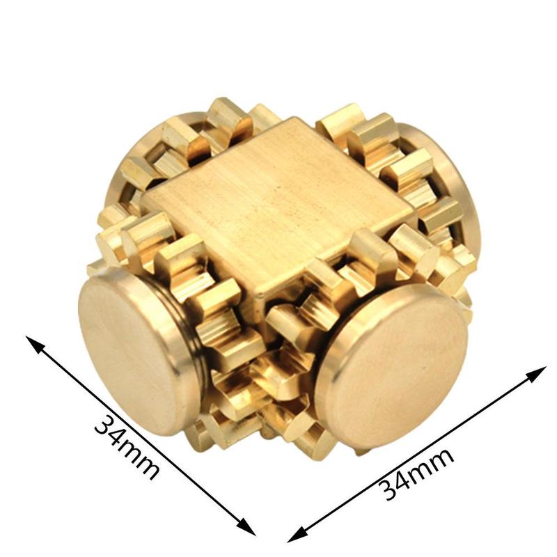 Fingertip gyro gear linkage cube pure copper finger mechanical gyro adult decompression toy 1