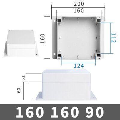 IP68 Waterproof Enclosure Plastic Box Electronic Project Outdoor Instrument Electrical Project Box Junction Housing with ears: 160-160-90