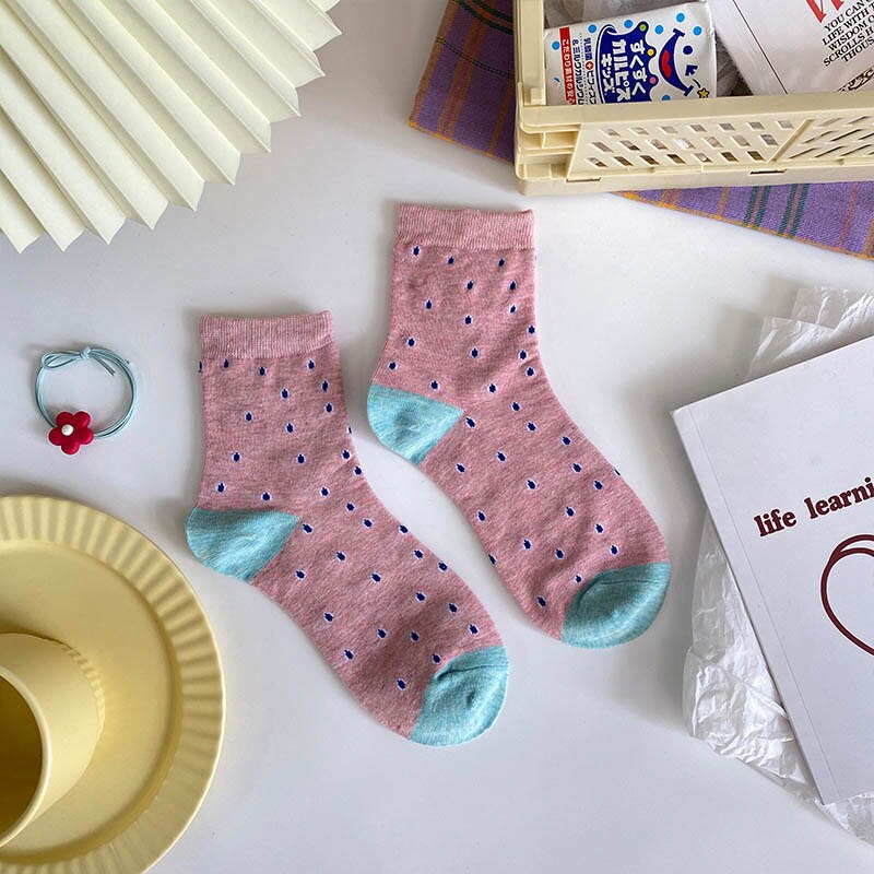 Fruits chaussettes drôles fraise pastèque Orange mignon chaussettes femme Harajuku Skarpetki heureux 12 Style Calcetines Divertidos
