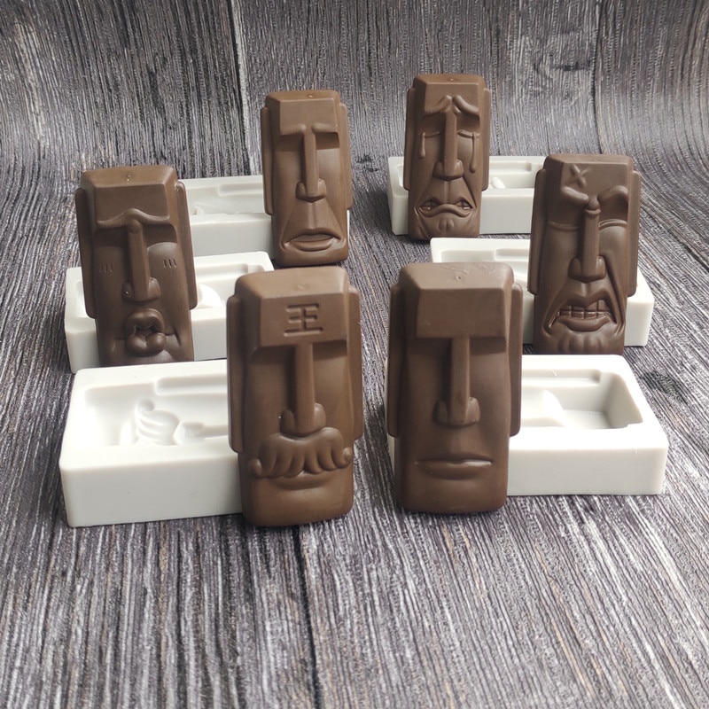 Verschillende Uitdrukkingen Standbeeld Siliconen Chocolade Fondant Mallen Craft Polymer Clay Cake Decorating Tools15135-140