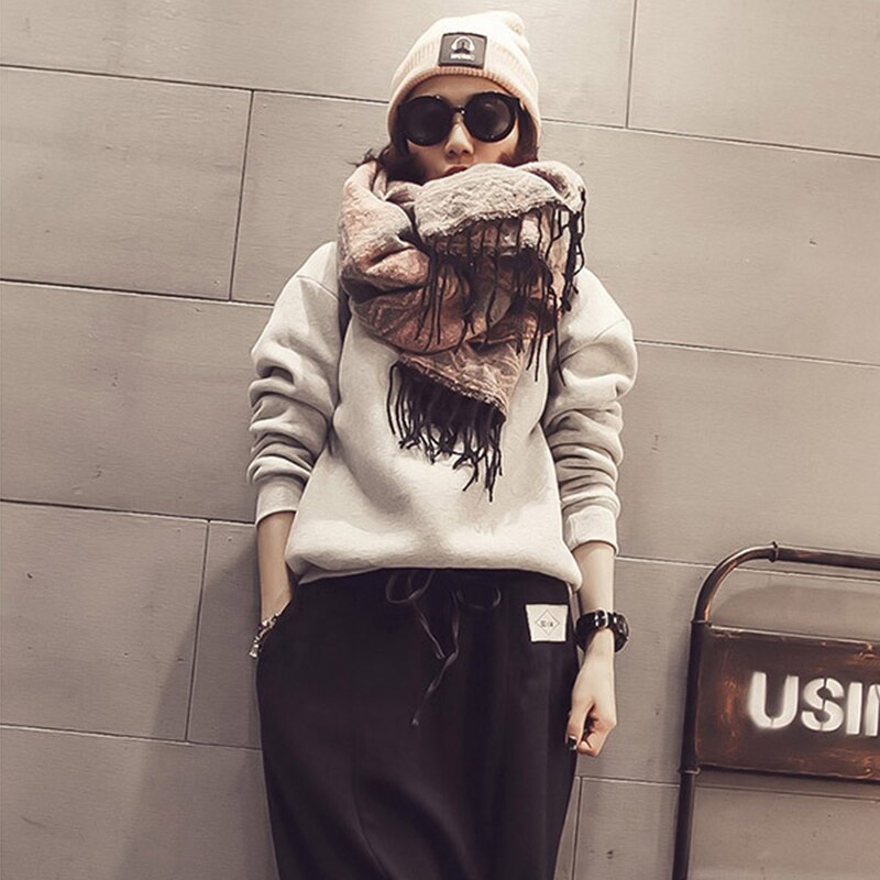 Dobbelt-brug tørklæde sjal retro etnisk stil geometrisk mønster rhombisk fryns kvast tørklæde