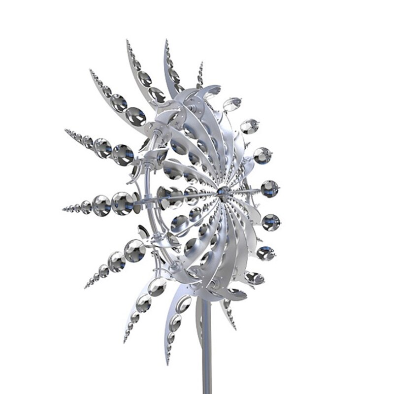 Draaiende Windsculptuur Metalen Zonnebloem Windgong Voor In De Tuin - Decoratief Windspel (180 Cm Hoog) Zonnebloem Windgong Metaal