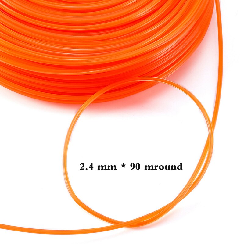 2.4mm- klippende nylonlinje rund buskrydder trimmer trimmer tråd græstrimmer hoved lang rulle slåetråd