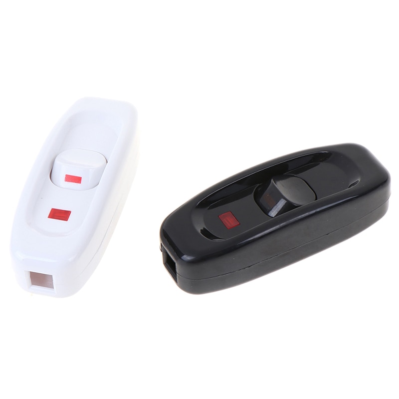 1Pcs Bedside Lamp Switch AC 250V 10A Inline ON/OFF Table Desk Lamp Cord Cable Switch with LED Indicator Light White Black