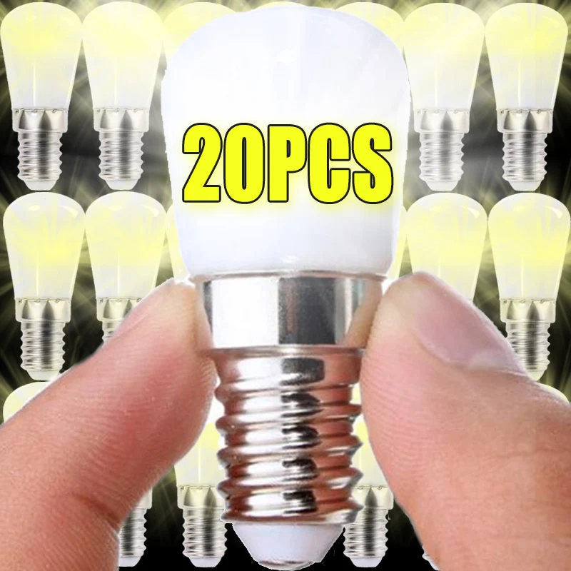20/1Pcs E12 E14 Light Bulbs Mini LED Refrigerator Light Bulbs 220V Refrigerator Lamps Screw Bulb for Home Decor Display Cabinets