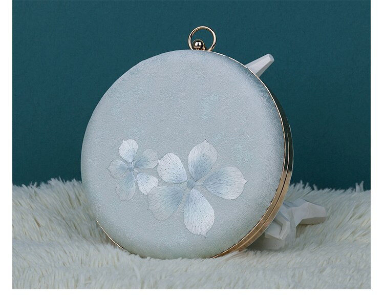 Angelatracy DIY hecho a mano perla Floral Cheongsam fresco clásico Hanfu Circular bolsas de pájaros bolsa de mensajero bolso de mano de día bolsos: material kit 3