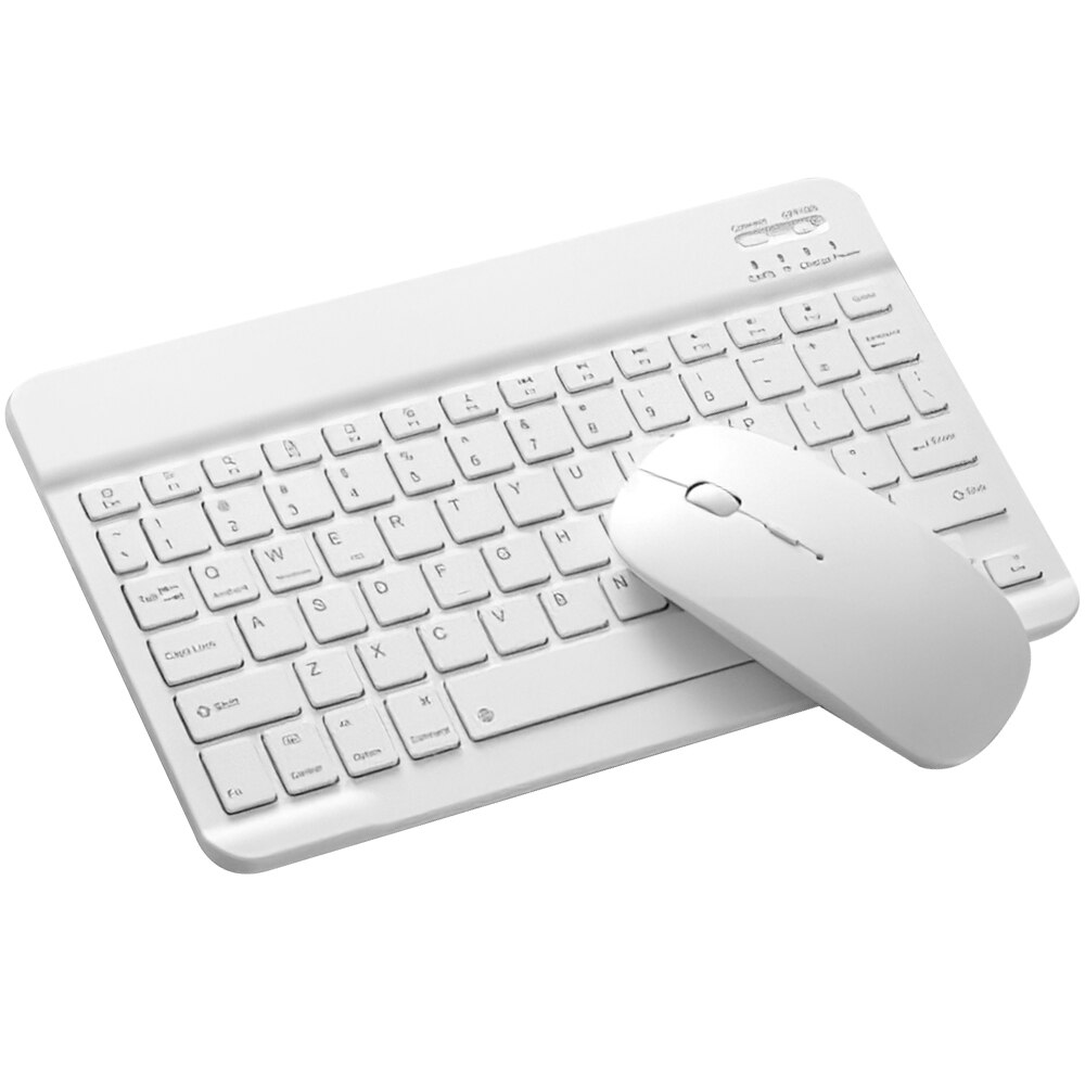 Mini-funktastatur + funkmaus-set für smartphones, tablets, ipads, bluetooth-tastatur und -maus für samsung, xiaomi und android-geräte: Weiß