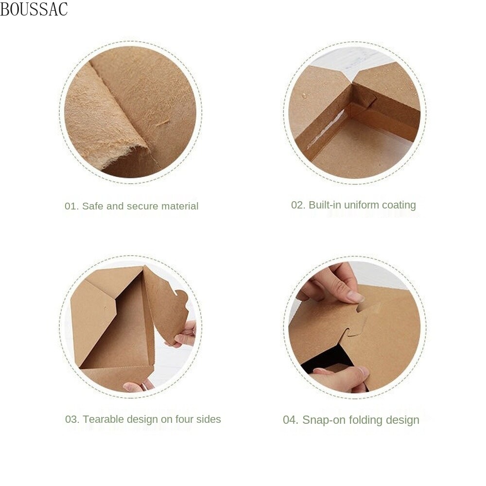 disposable kraft paper lunch box takeaway packaging box fried chicken pizza food fruit packaging