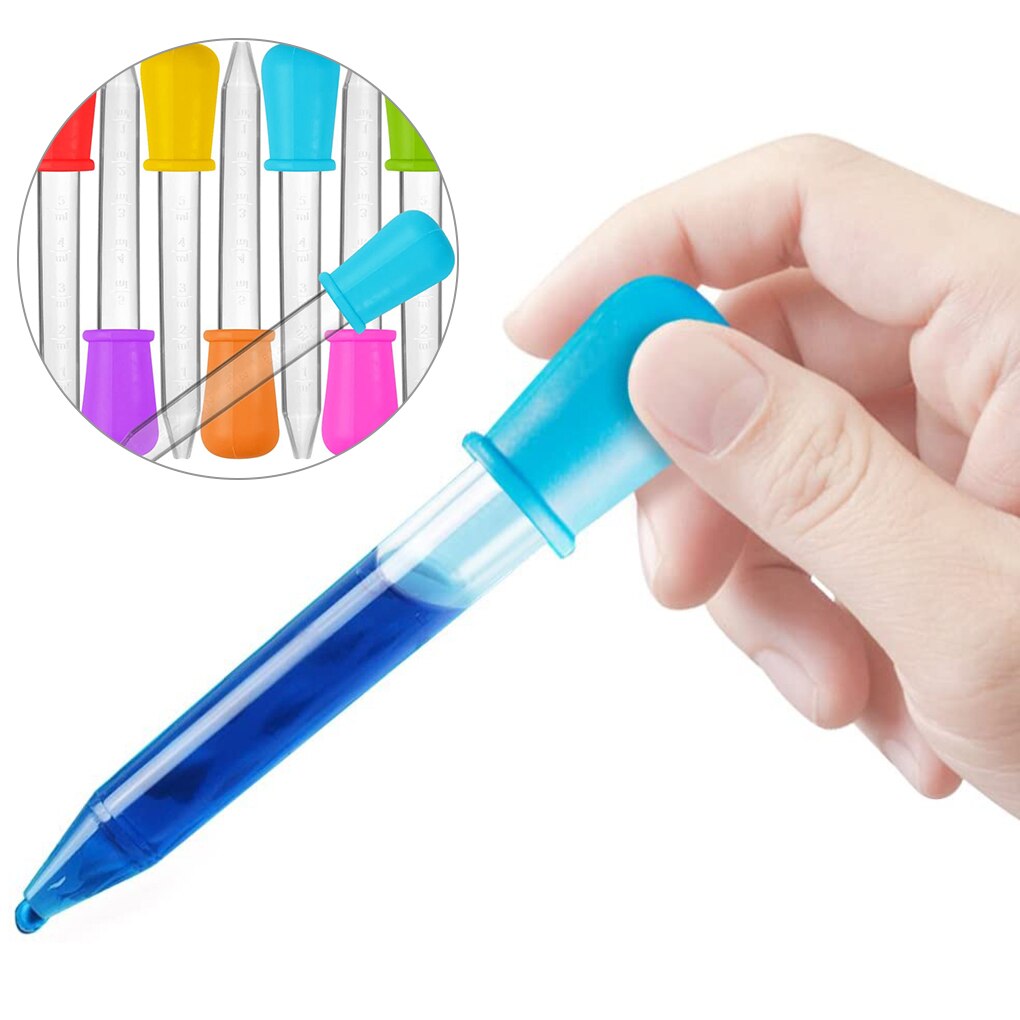 8 Stuks Baby Dropper Geneeskunde Feeder Kind Geneeskunde Apparaat Siliconen Pipette Liquid Voedsel Druppelaar Zuigeling Gebruiksvoorwerpen 5Ml