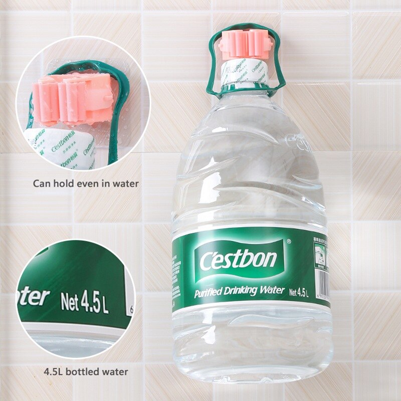 Mop Broom Holder Wall Mounted Mop Holder Household Adhesive Storage Broom Hanger Mop Hook Racks Kitchen Bathroom Organizer