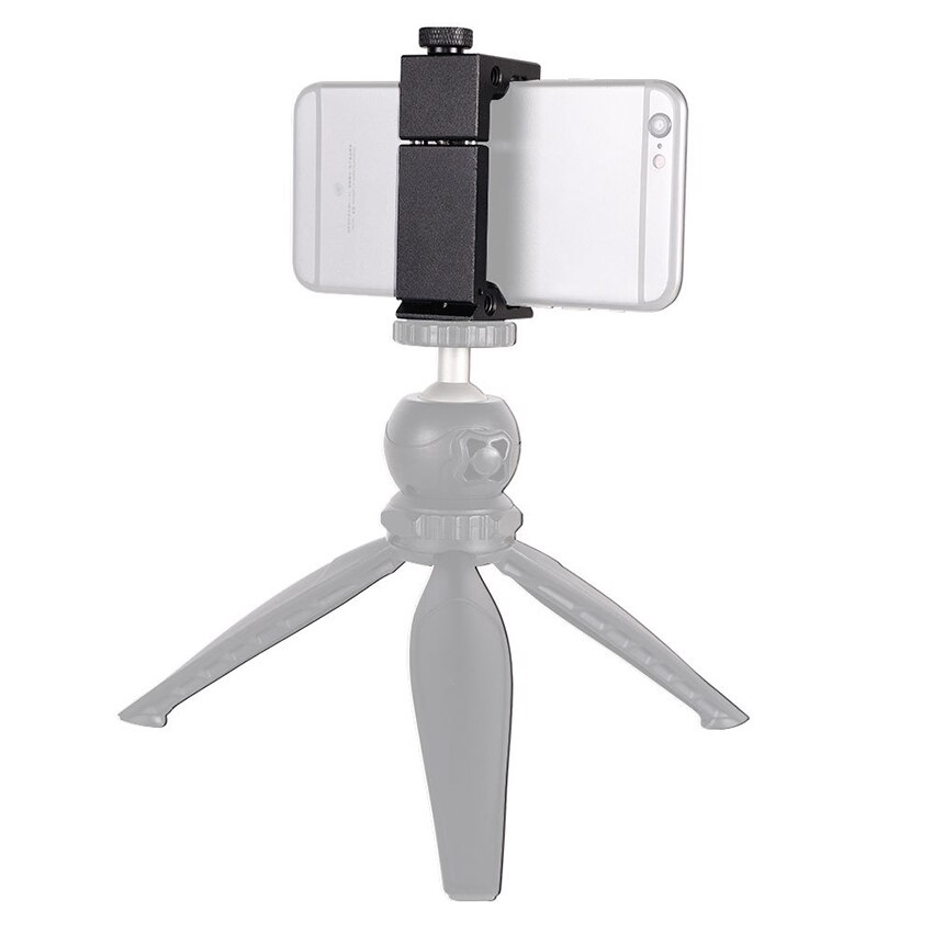 Metal Phone Tripod Mount with Shoe Mount, Support Vertical and Horizontal, Universal Adjustable Clamp Smartphone Mount