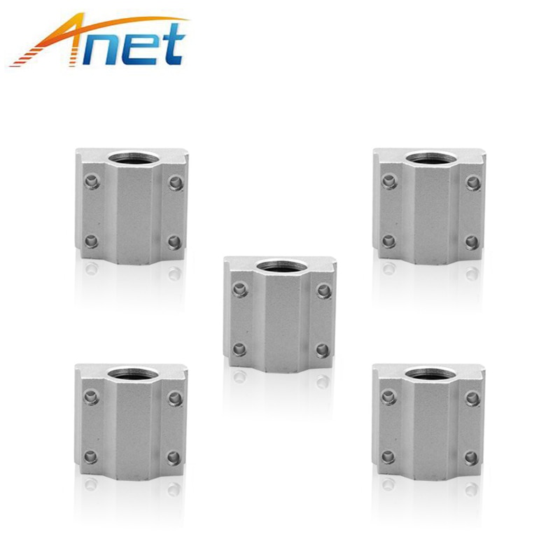 4PCS Anet SC8UU SCS8UU 8mm Motion Ball Bearing slider Block Bushing Linear Shaft 3D Printer Part