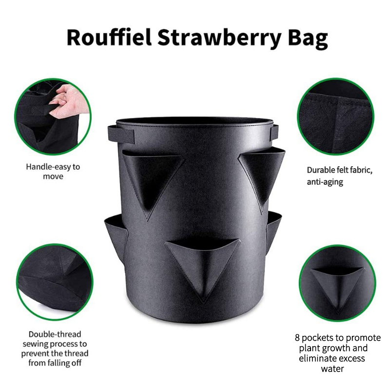 Felt Potato Grow Bag Reusable Planting Grow Pot Multi-Mouth Vegetable Fruit Plant Bag Hanging Planter Garden Supplies