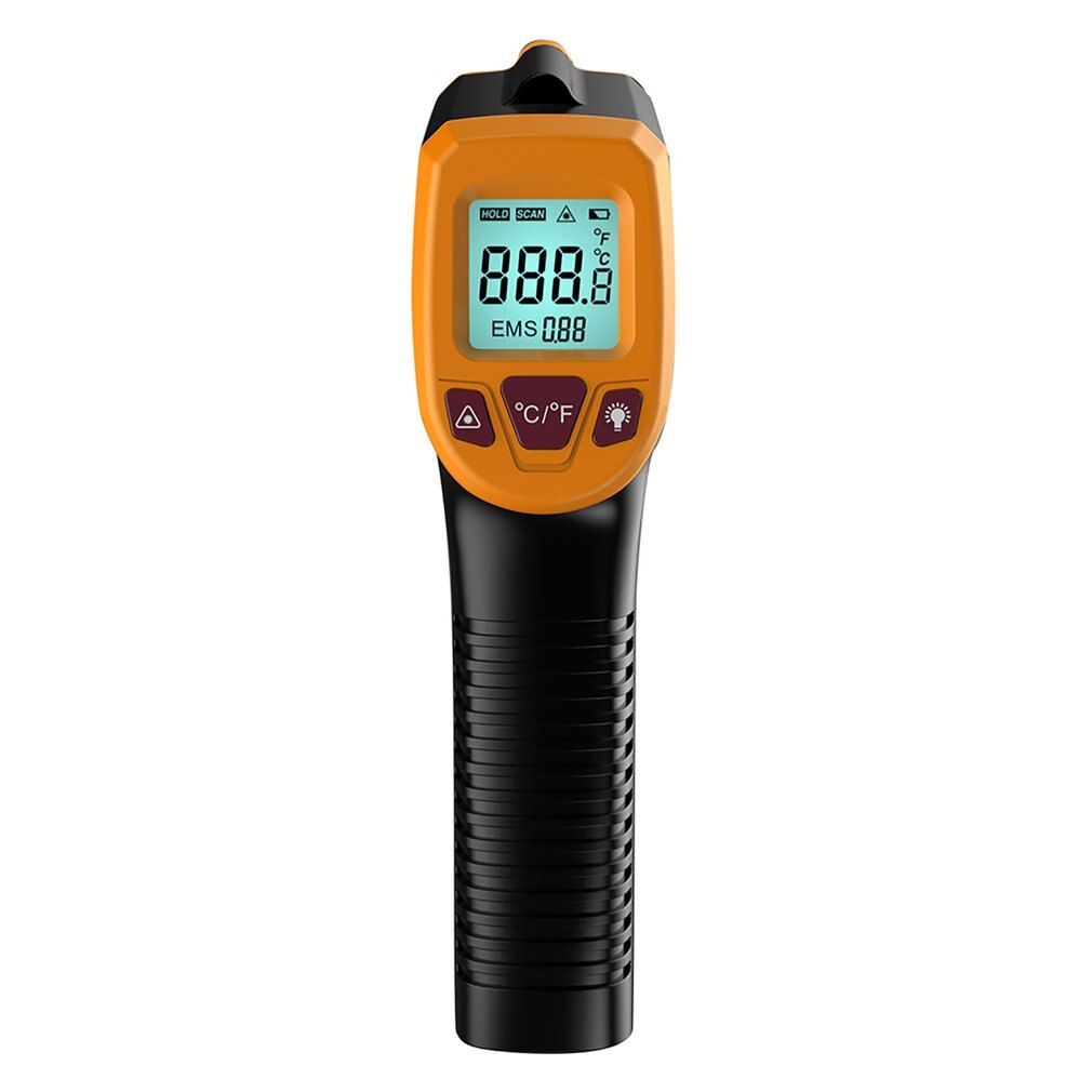 Infrared Thermometer C/F Non Contact Pyrometer GM320 Industrial Digital IR Temperature Meter -50~380/-50~600℃ degree Celsius: -50-600 Orange