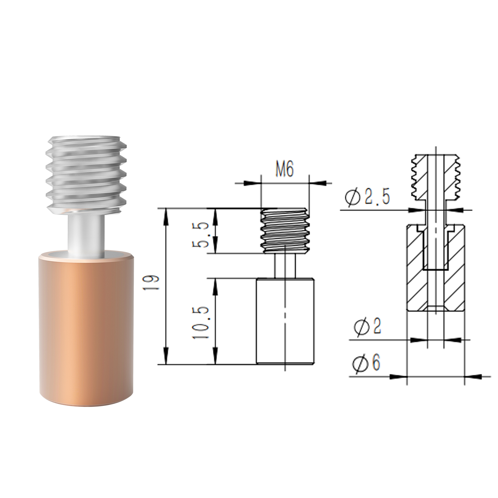 Do drukarki 3D Ender-3 S1 Pro CR10 Akcesoria Termistor NTC100 Rura grzewcza 40W Bimetal Heatbreak 300 ℃ Części do Ender 3 S1