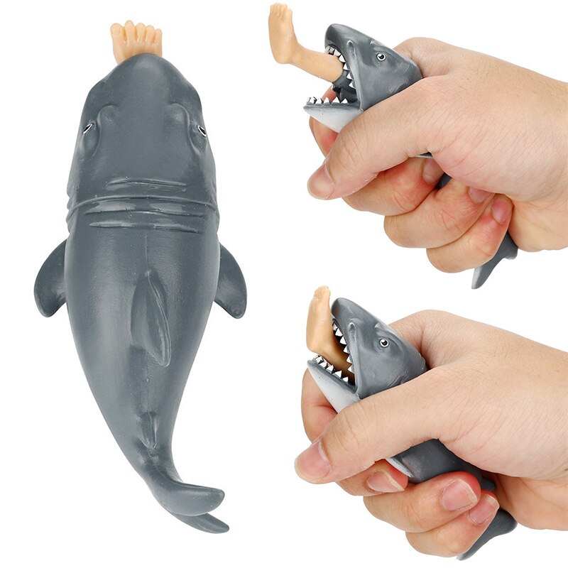 Plastic Creatieve Bijten Been Shark Speelgoed Grappige Parodie Truc Squeeze Speelgoed Juguetes Halloween Speelgoed Brinquedos Grappige Haloween