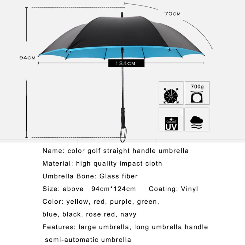EasyZreal golf umbrella strong windproof Semi automatic long umbrella large Outdoor man and women's Business umbrellas