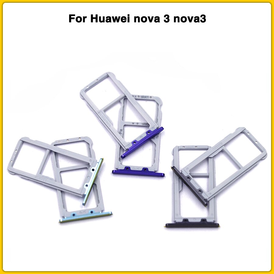 Nova3 Sim-kaart Slot Vervangen Voor Huawei Nova 3 Sim Micro Sd Card Tray Slot Socket Reparatie Deel Met kaart Pin