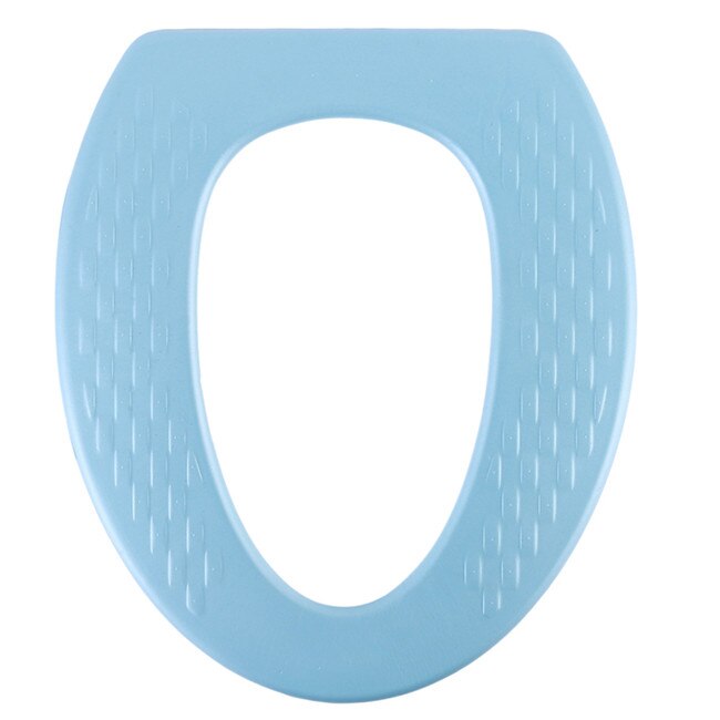 Siège de toilette en mousse EVA haute, étanche, rembourré, cuvette de toilette, lavable, salle de bains, couverture de siège de toilette, tapis, outil de fermeture: blue