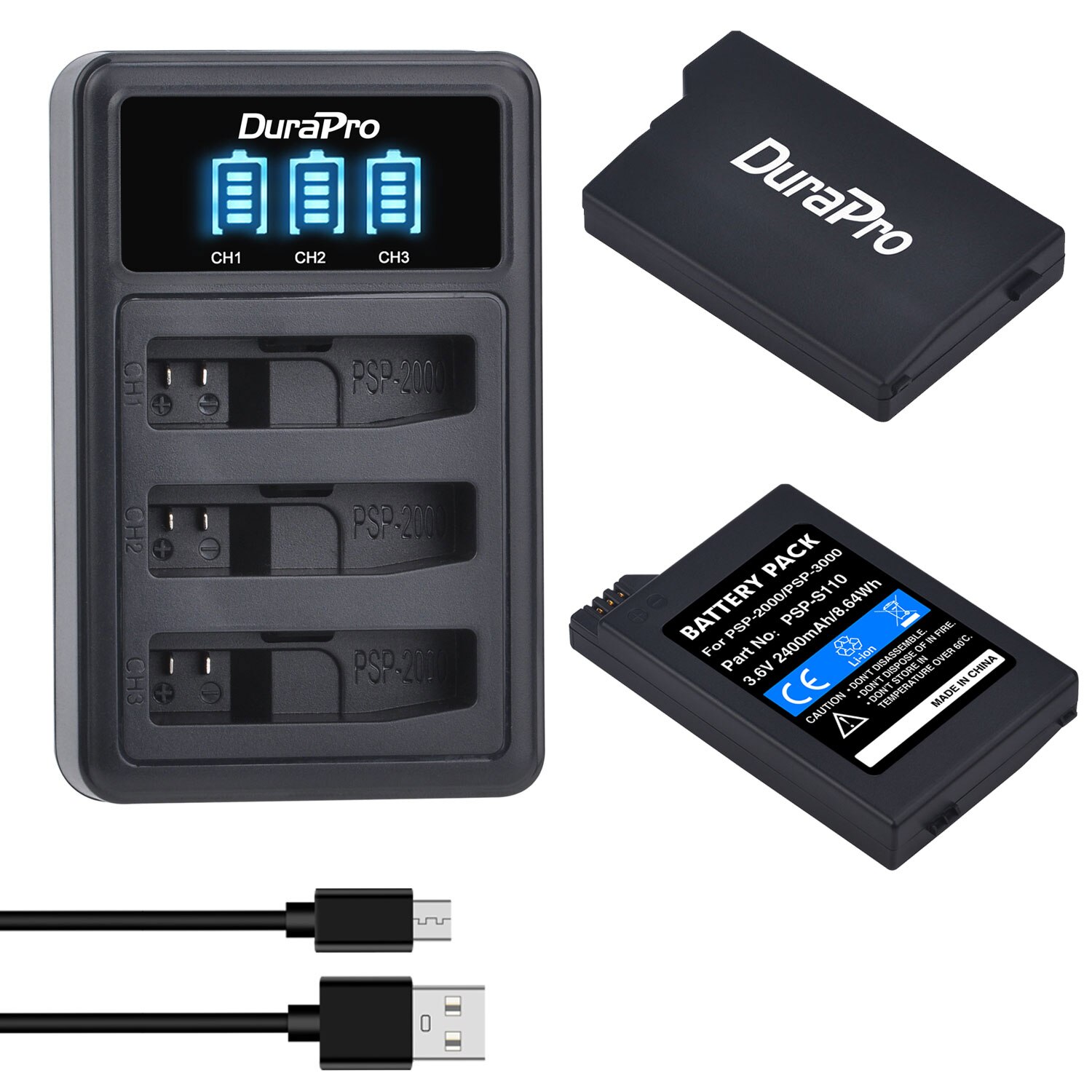 2400mAh PSP-2000 PSP-S110 bateria robić Sony PSP 2000, PSP 3000, PSP S110 kontroler: 2bateria 1ładowarka