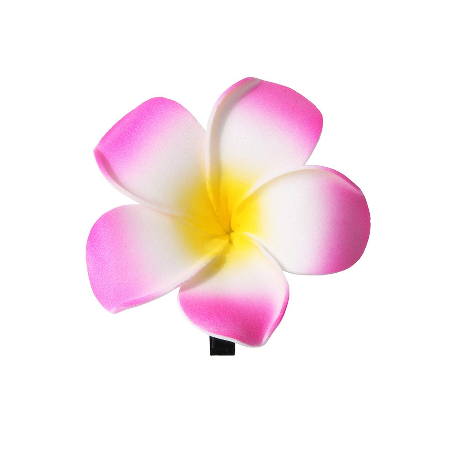 Hawaii plumeria blomma hårspännen för kvinnor flickor blommiga hårnålar för sommar strand bröllopsfest håraccessoarer: Ljusgul