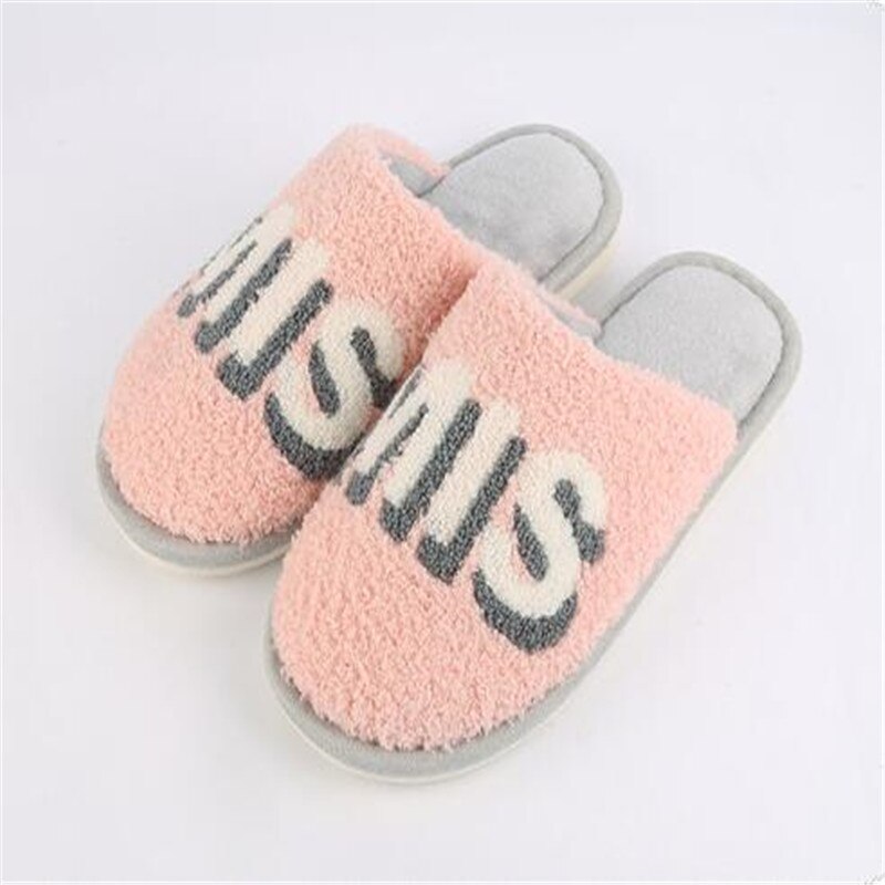 Coolsa mænds vinter brev bomuld hjemmesko casual grå plys hjemmesko herre pels slides mandlige lodne flip flops hus varme sko